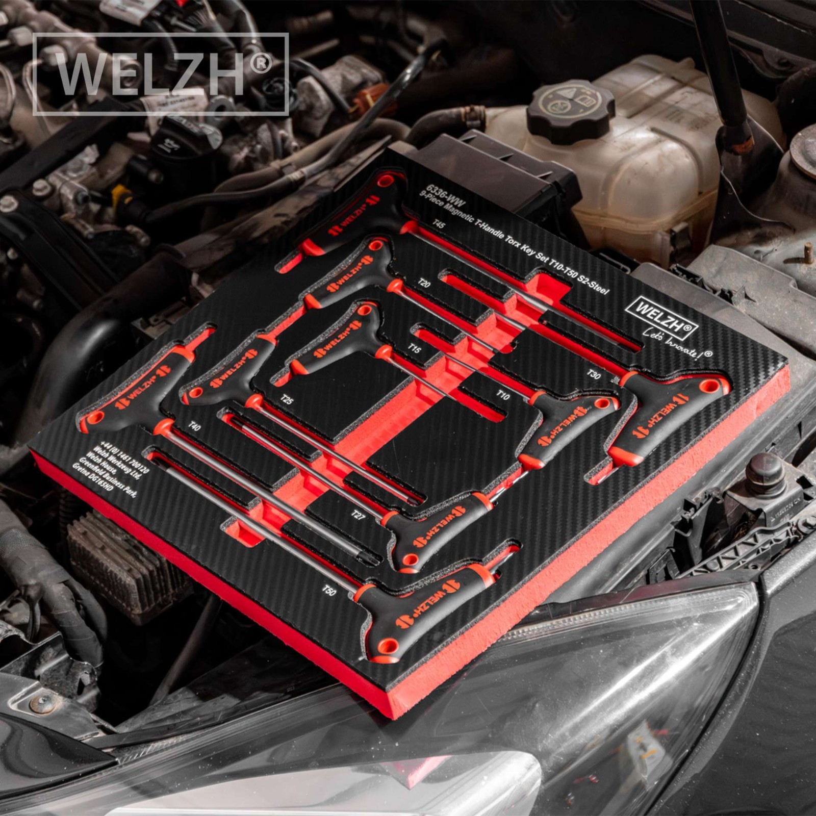 T-Handle Torx T Star Key Wrench Set T10-T50 9-Piece S2-Steel - Welzh Werkzeug T-Handle Torx T Star Key Wrench Set T10-T50 9-Piece S2-Steel - Welzh Werkzeug