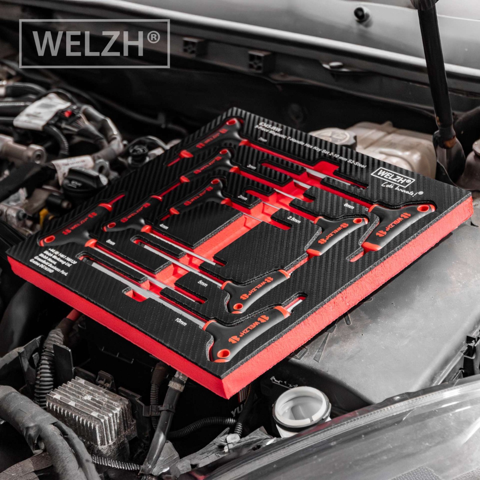 T-Handle Ball Hex Allen Key Wrench Set 2-10mm 9-Piece S2-Steel - Welzh Werkzeug T-Handle Ball Hex Allen Key Wrench Set 2-10mm 9-Piece S2-Steel - Welzh Werkzeug