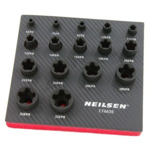 External Torx Star Plus Socket Set Impact E-Torx 5pt 1/4' 3/8' 1/2' EPR6-EPR32mm - Neilsen