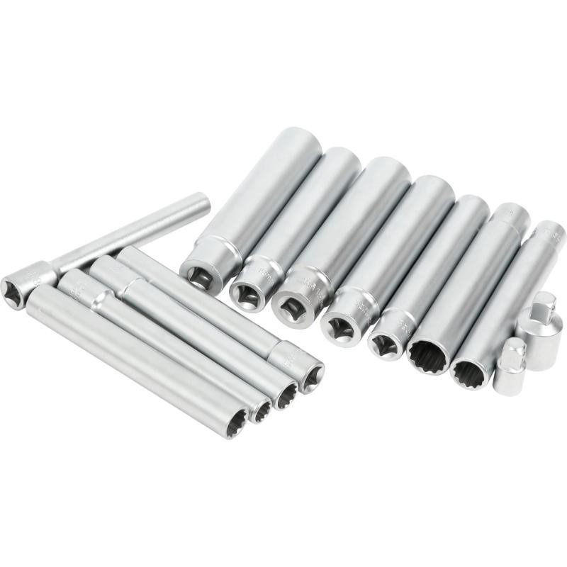 Extra Deep Long Socket Set 3/8' 120mm Long 8-19mm CRV Steel - Neilsen Extra Deep Long Socket Set 3/8' 120mm Long 8-19mm CRV Steel - Neilsen