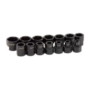 Extra Stubby Impact Socket Set Hex Shanked 3/8 14-Piece 6-19mm CR-MO - Neilsen