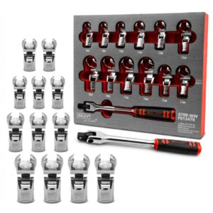 Crowfoot Spanner Wrench Set Flexible Head 13-Piece 8-19-mm - Welzh Werkzeug