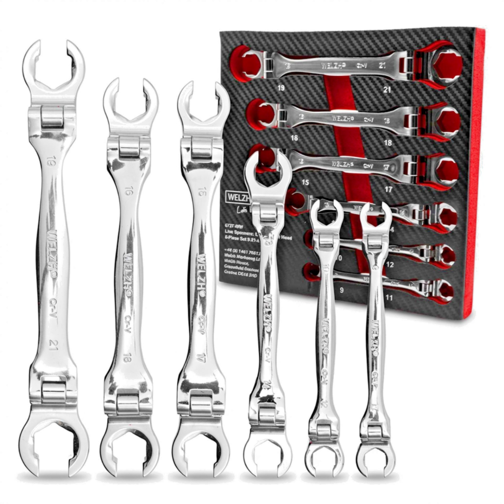 Flexi Head Line Spanner Wrench Set 9-21mm - Welzh Werkzeug - FJW Garage ...