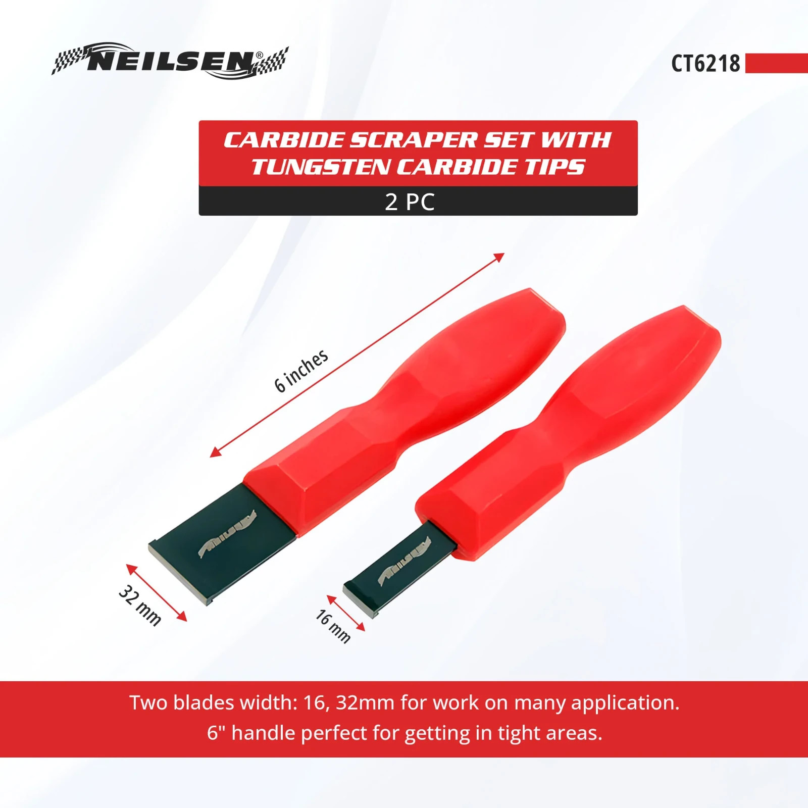 Tungsten Carbide Scraper Set 16 & 32mm - Neilsen Tungsten Carbide Scraper Set 16 & 32mm - Neilsen