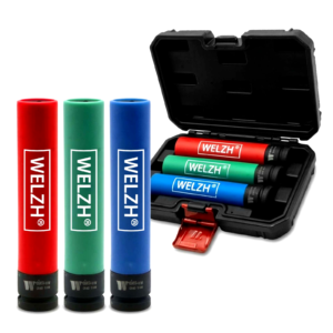 Alloy Wheel Impact Socket Set 1/2 Extra Long 17mm 19mm 21mm - Welzh Werkzeug Alloy Wheel Impact Socket Set 1/2 Extra Long 17mm 19mm 21mm - Welzh Werkzeug