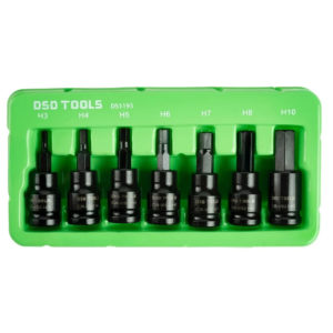 Impact Hex Bit Socket Set 7-Piece 3/8'DR H3-H10 S2 STEEL BITS - DSD