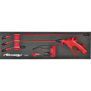 Air Blow Gun Set Quick Change Nozzle 16 Bar with 5 Nozzles 30° Angled Tips - Neilsen Air Blow Gun Set Quick Change Nozzle 16 Bar with 5 Nozzles 30° Angled Tips - Neilsen