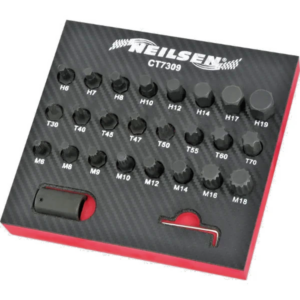 Impact Bit Socket Set Interchangeable Hex Star Torx Spline 1/2'DR 26-Piece - Neilsen Impact Bit Socket Set Interchangeable Hex Star Torx Spline 1/2'DR 26-Piece - Neilsen