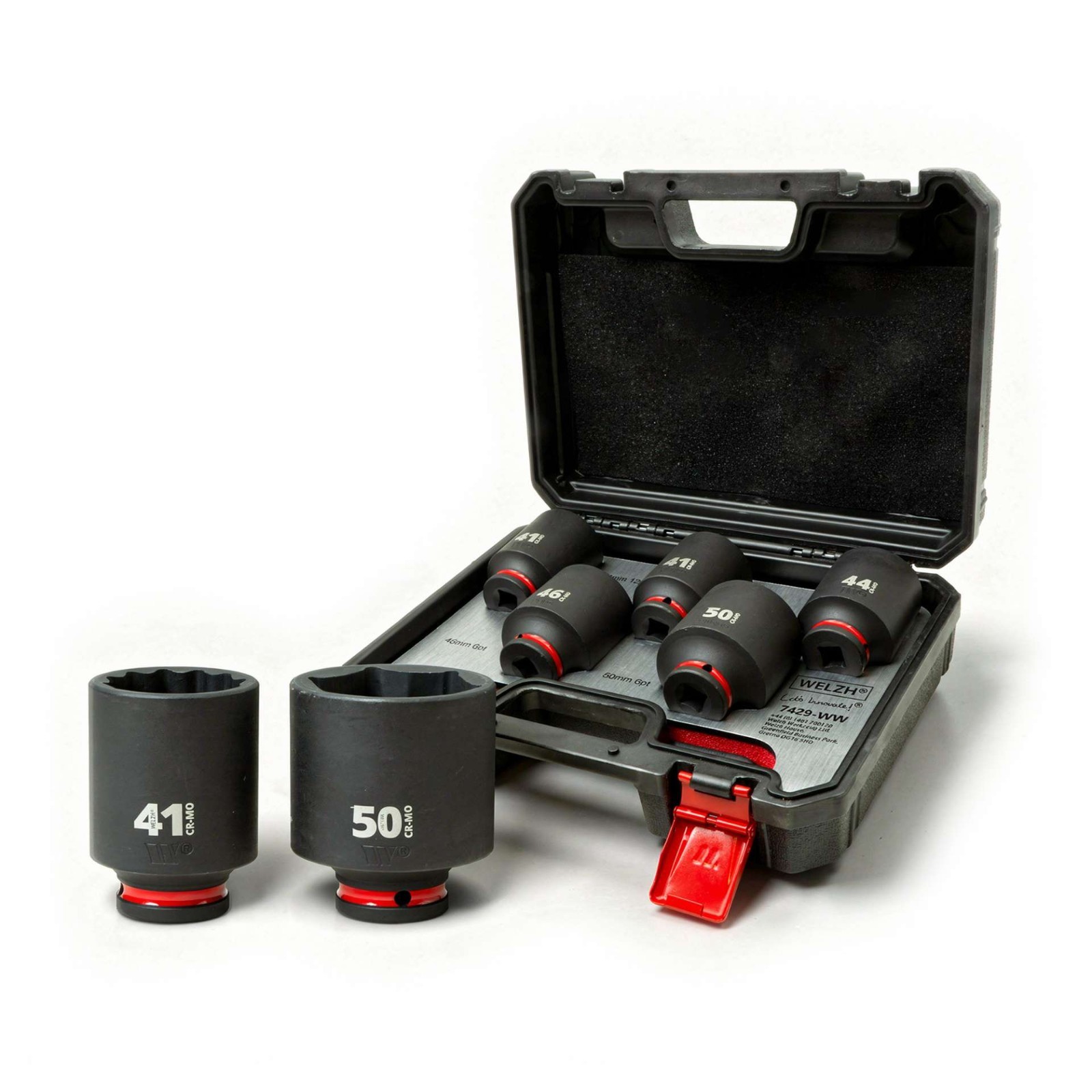 Ball Joint Impact Socket Set 5-Piece 41-50mm - Welzh Werkzeug Ball Joint Impact Socket Set 5-Piece 41-50mm - Welzh Werkzeug