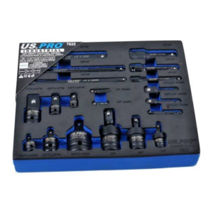 Impact Socket Adapter Set With Extension Bars & Universal Joint Sockets 20-Piece - US PRO