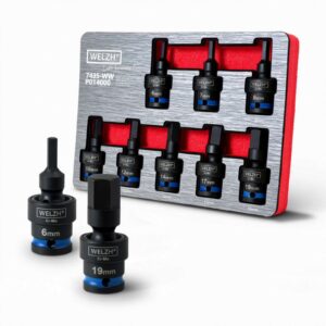 Flexi Joint Impact Hex Allen Hexagon Bit Socket Set 1/2' 6-19mm - Welzh Werkzeug