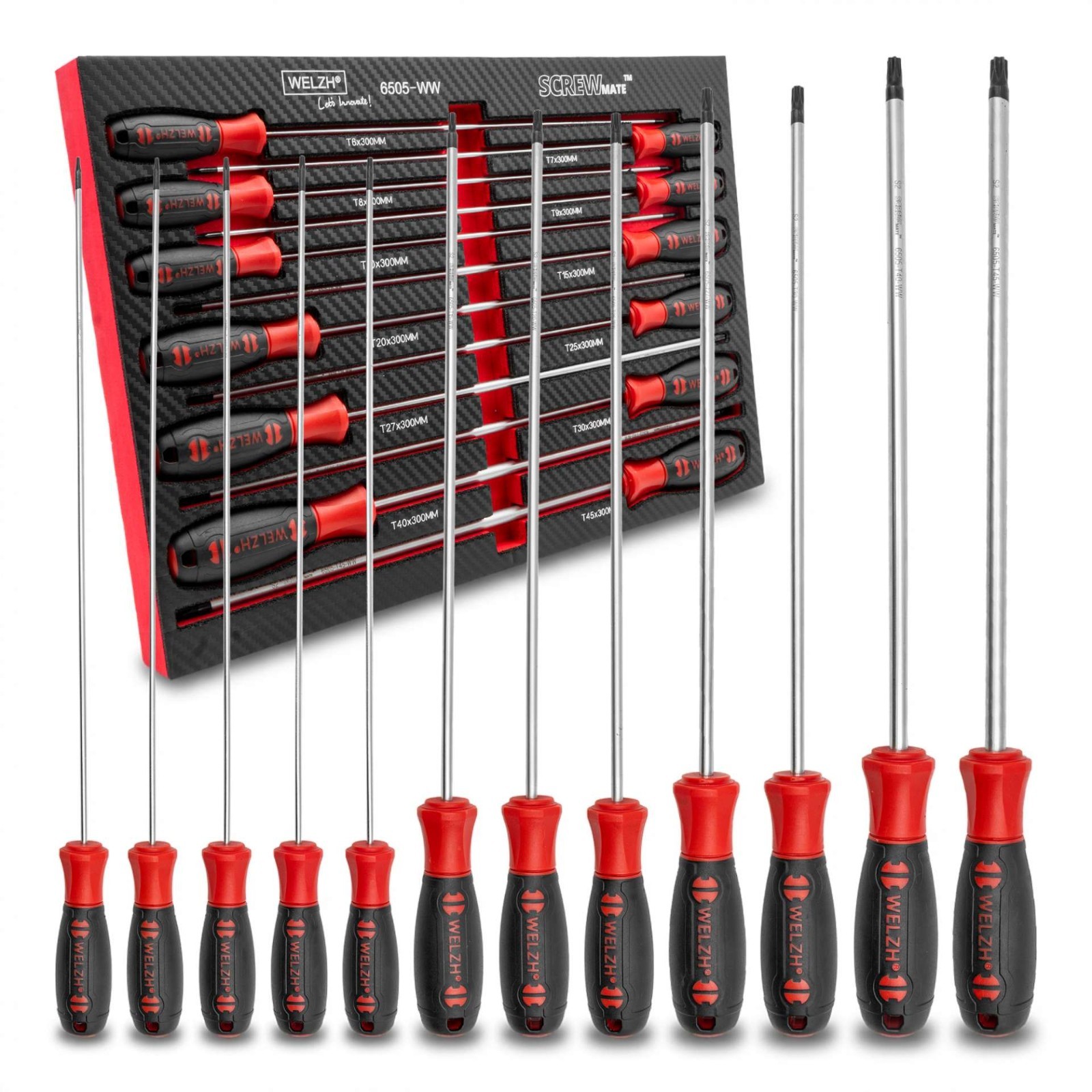 Torx Screwdriver Set Extra Long T Star 12-Piece T6-T45 S2 STEEL - Welzh Werkzeug Torx Screwdriver Set Extra Long T Star 12-Piece T6-T45 S2 STEEL - Welzh Werkzeug