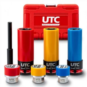 Alloy Wheel Nut Impact Socket Set & Wheel Nut Extractor Set 17, 19, 21mm