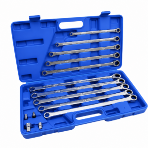 Extra Long Aviation Ratchet Spanner Wrench Set Double Ring Single Gear 8-19mm - US PRO