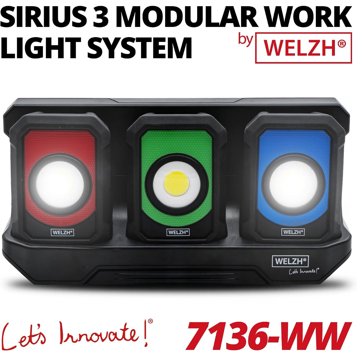 Modular Work Light Lamp Torch System Station + 3 Lights 700-Lumens - Welzh Werkzeug Modular Work Light Lamp Torch System Station + 3 Lights 700-Lumens - Welzh Werkzeug