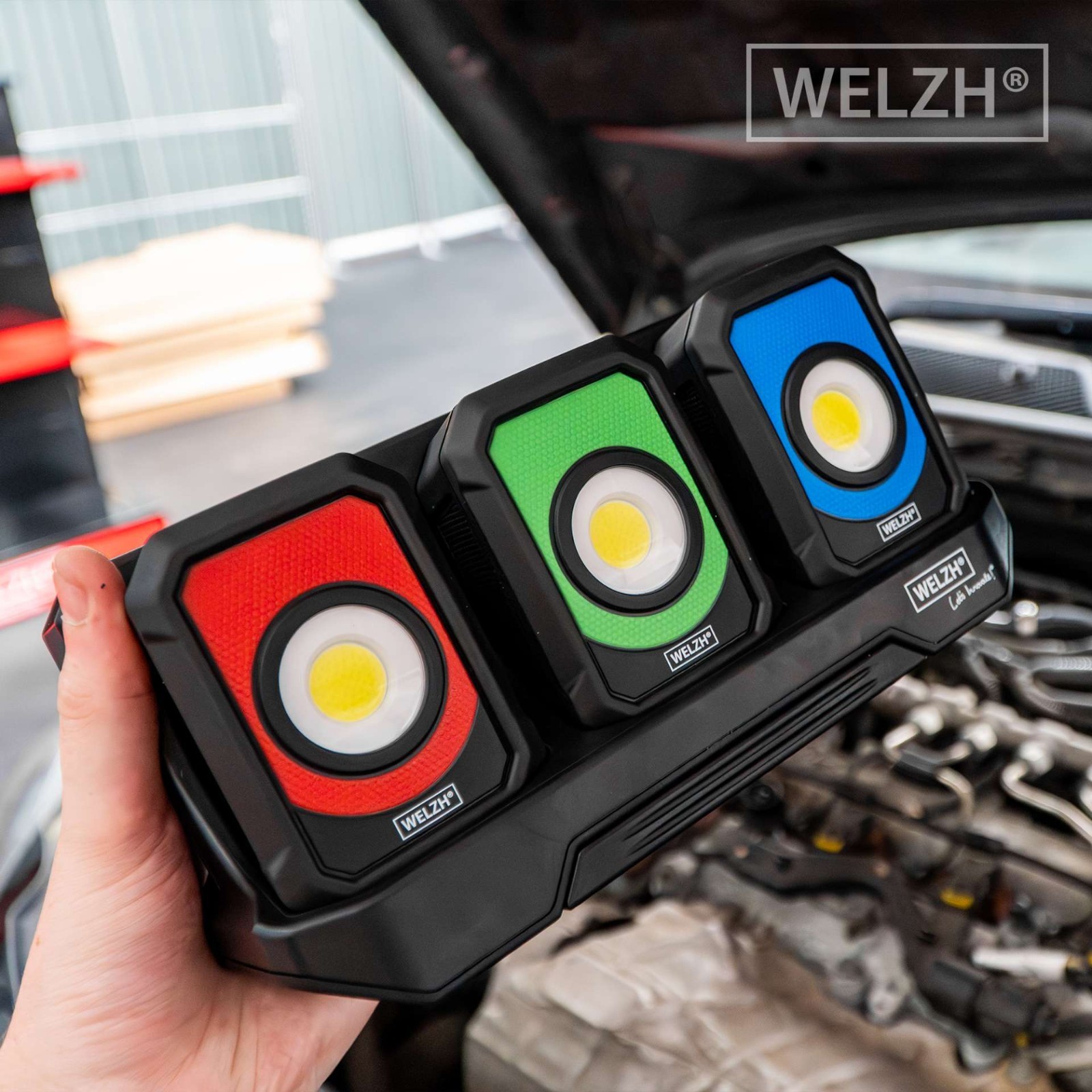 Modular Work Light Lamp Torch System Station + 3 Lights 700-Lumens - Welzh Werkzeug Modular Work Light Lamp Torch System Station + 3 Lights 700-Lumens - Welzh Werkzeug